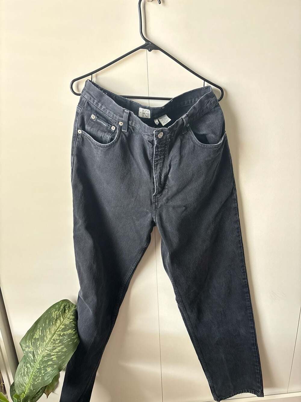 Vintage 90s Calvin Klein Jeans High Waist Denim Pants Made in Mexico Black Wash
